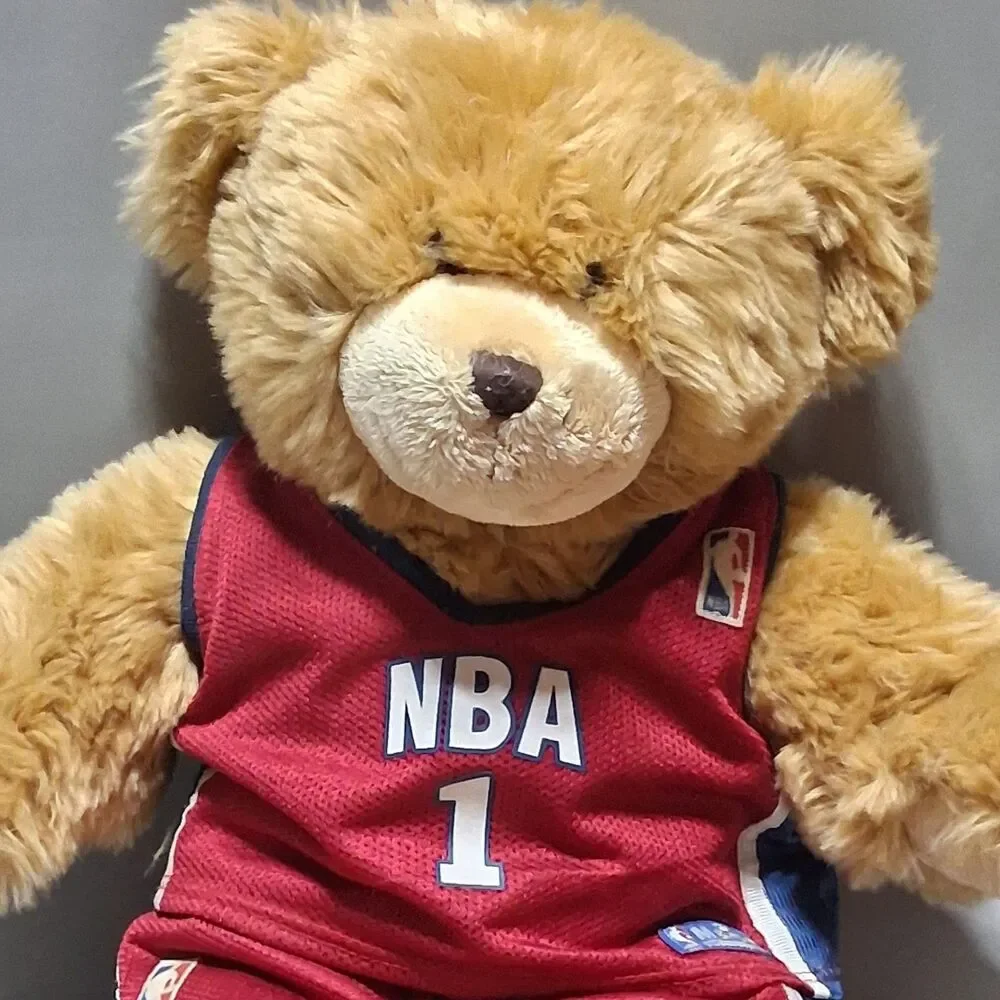 Build-A-Bear Workshop Brown Teddy Bear in NBA Jersey 1 and Boxers Outfit